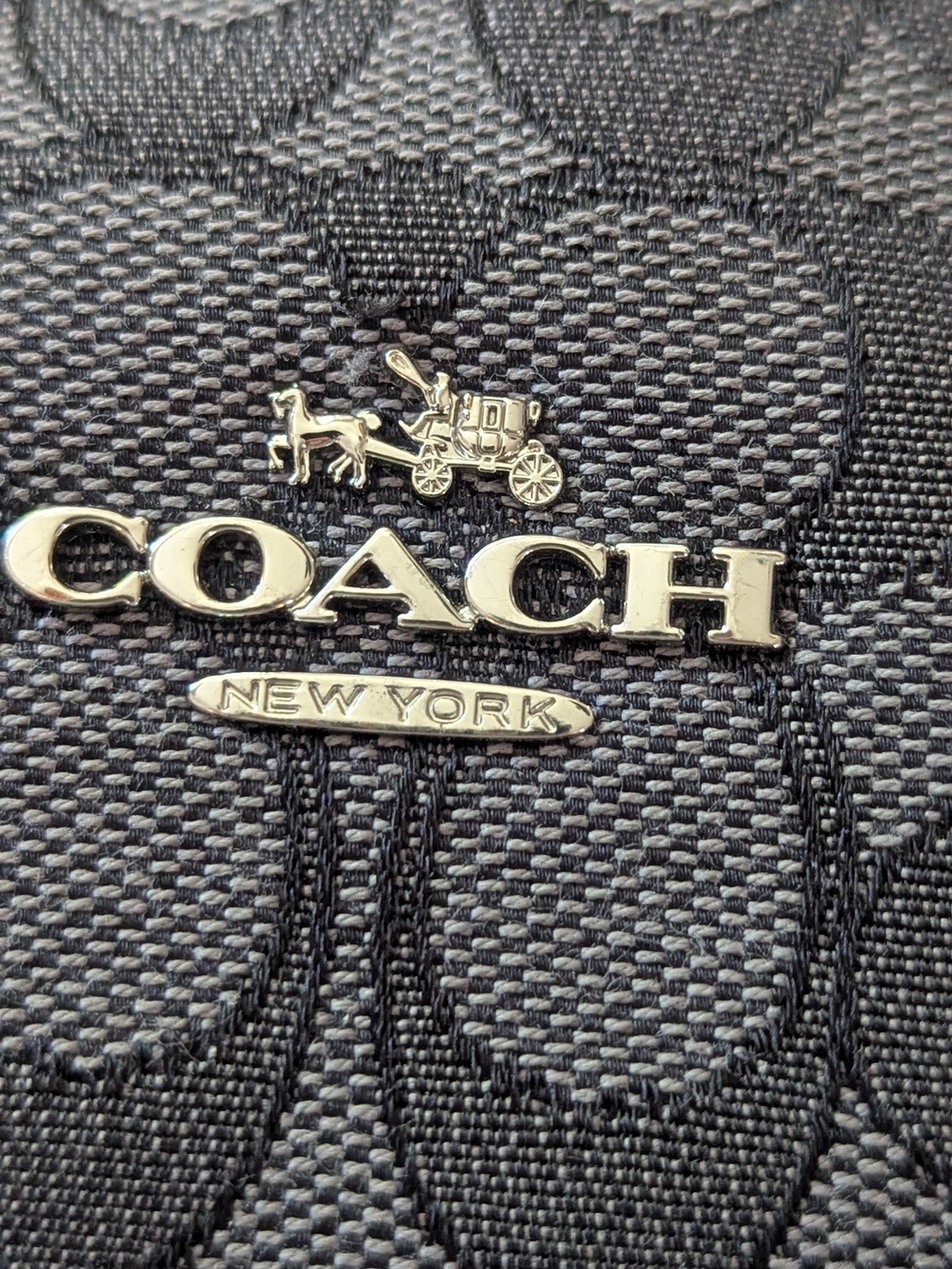 Coach Signature Jacquard Hobo Bag in Black and Gray - Picture 6 of 9